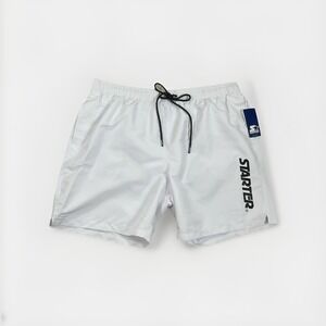 Starter Mens Quick Dry Stretch Volley Swim Trunk White 2X XXL